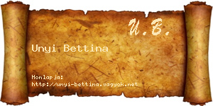 Unyi Bettina névjegykártya
